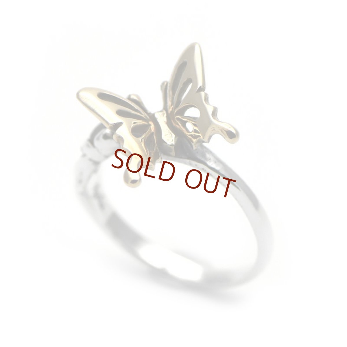 アゲハ蝶とつぼみのリング077SV/K10