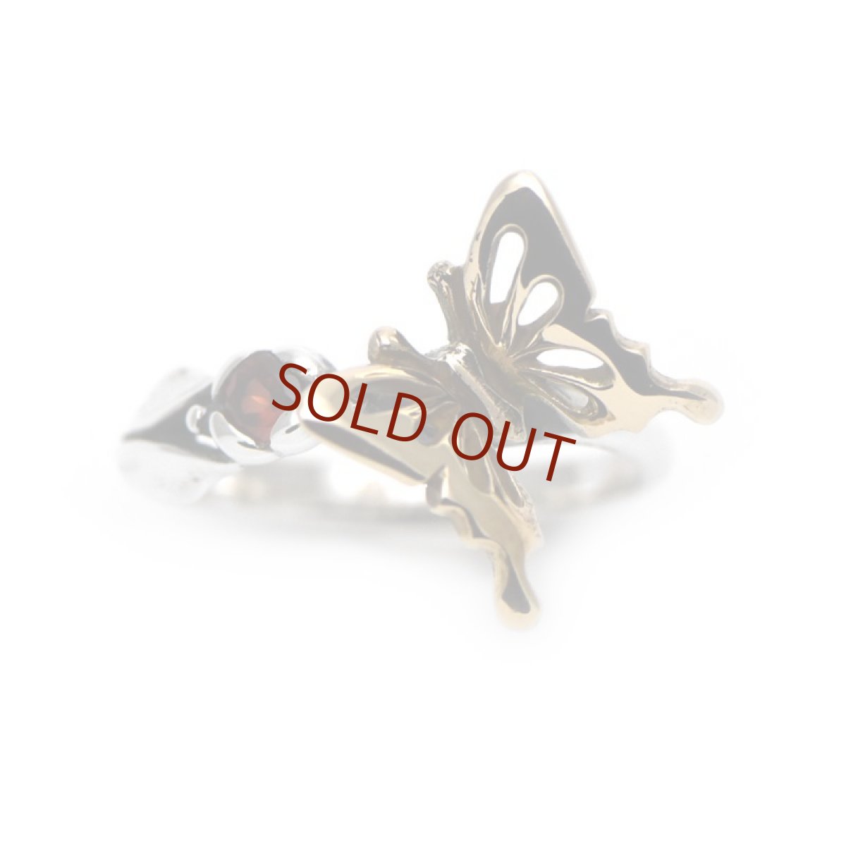 アゲハ蝶とつぼみのリング077SV/K10