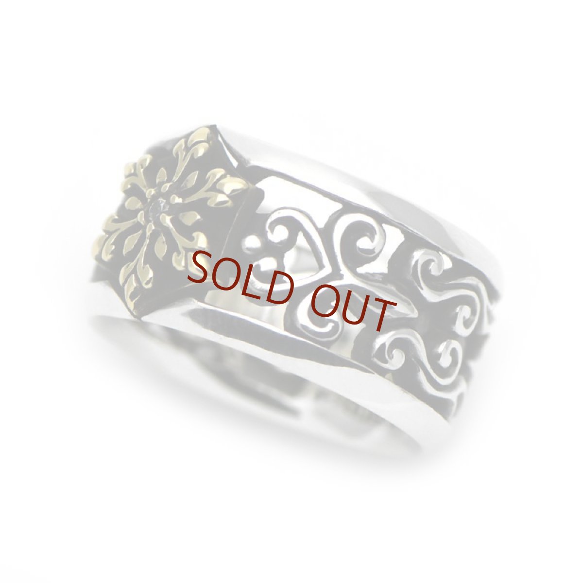 スノーフレーク 雪の結晶 シルバー ブラス コンビリング【cooldust | クールダスト】