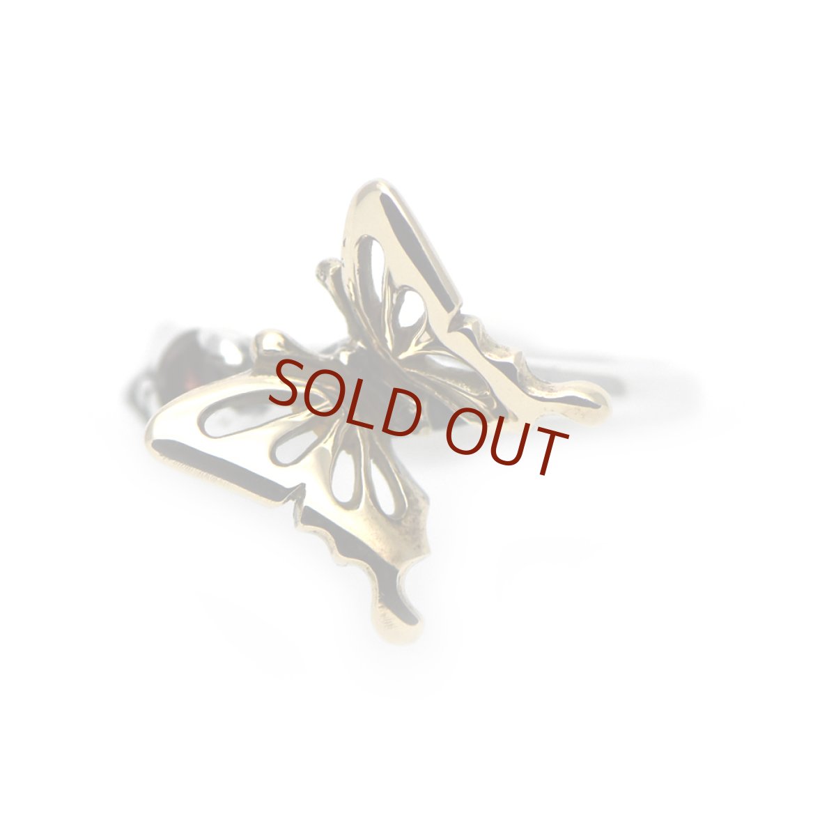 アゲハ蝶とつぼみのリング077SV/K10