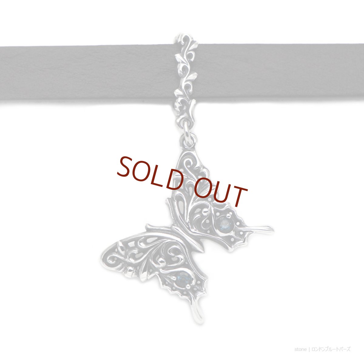 アゲハ蝶のレザーチョーカー(ブラック)