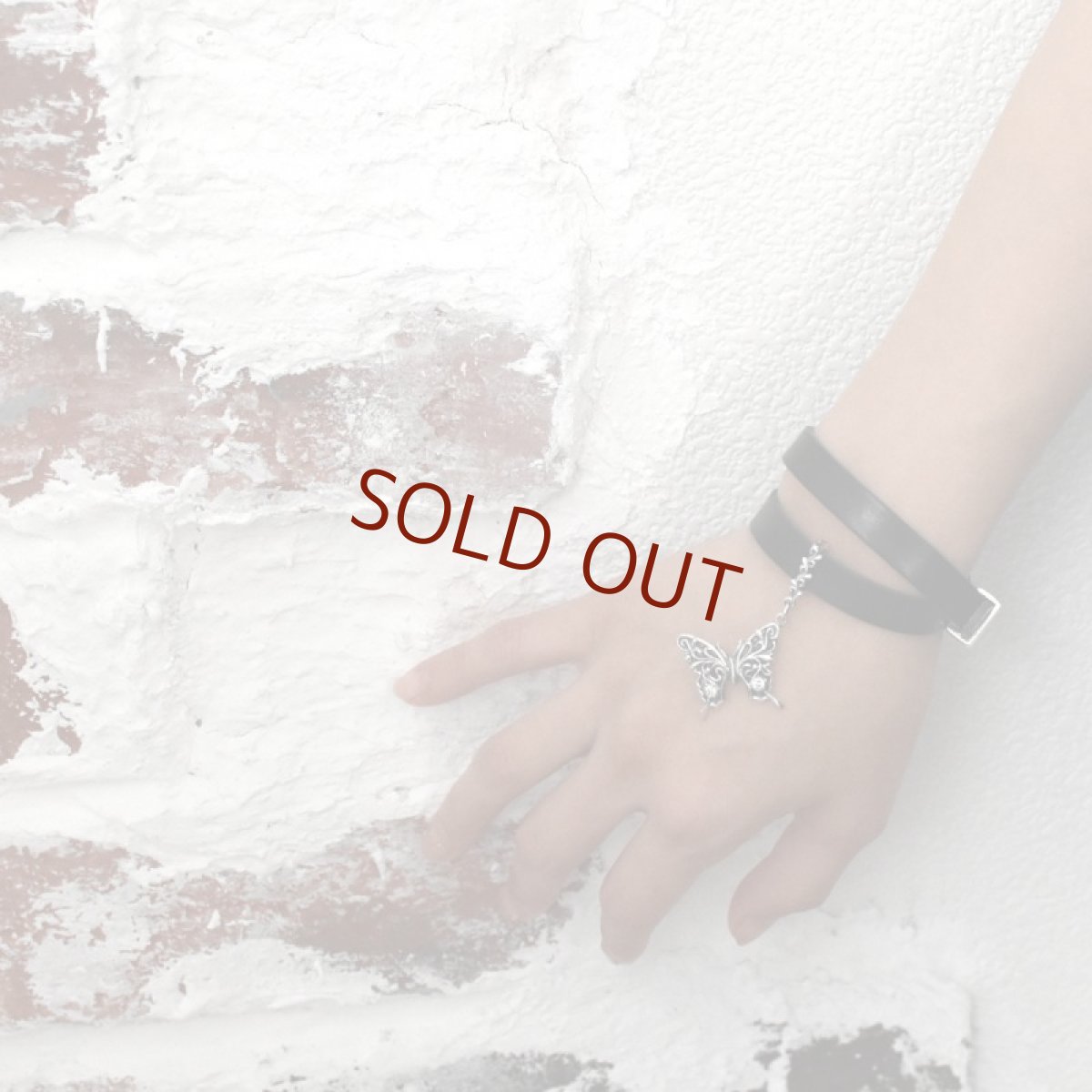 アゲハ蝶のレザーチョーカー(ブラック)