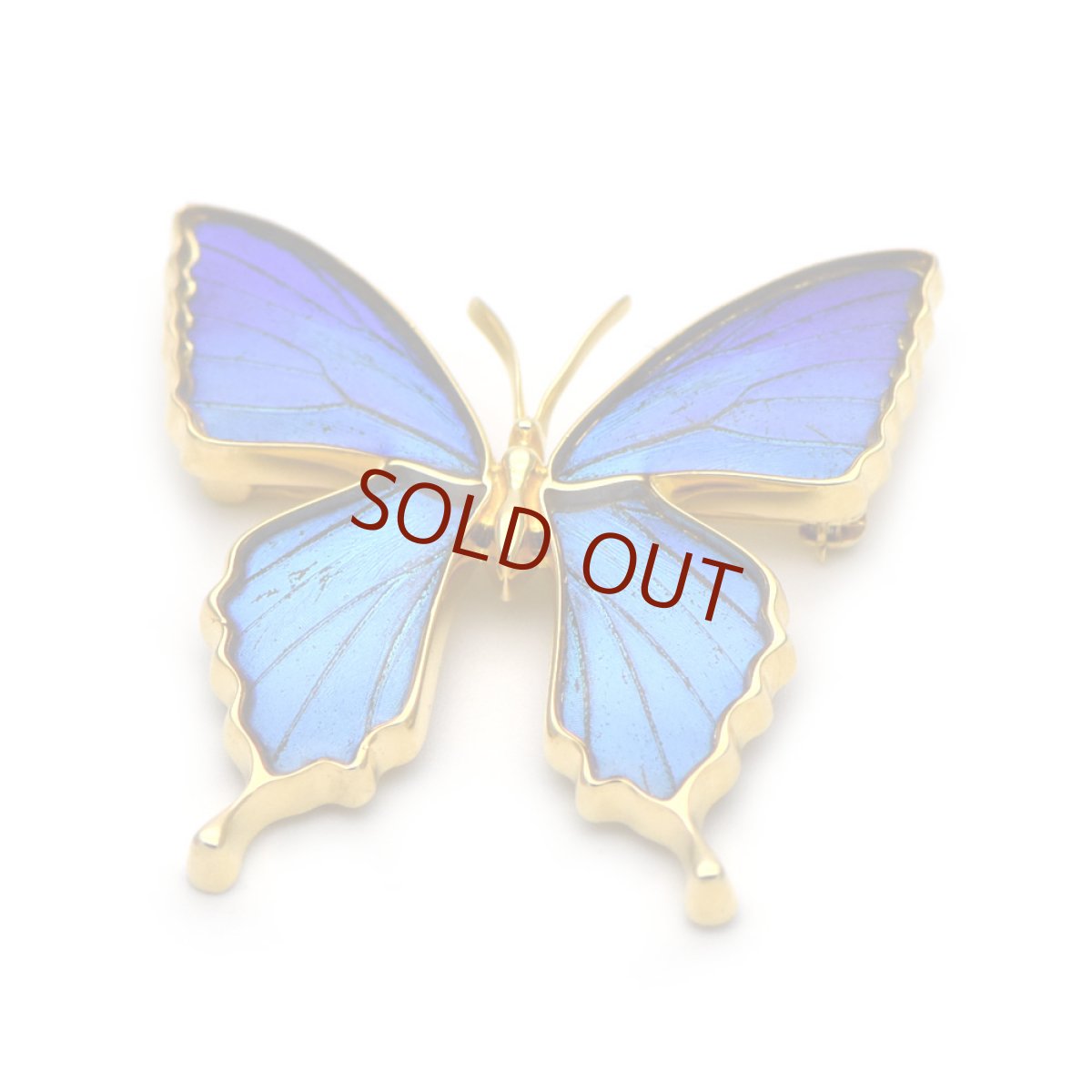 ブルーが美しいブローチ兼ペンダント(ゴールド)