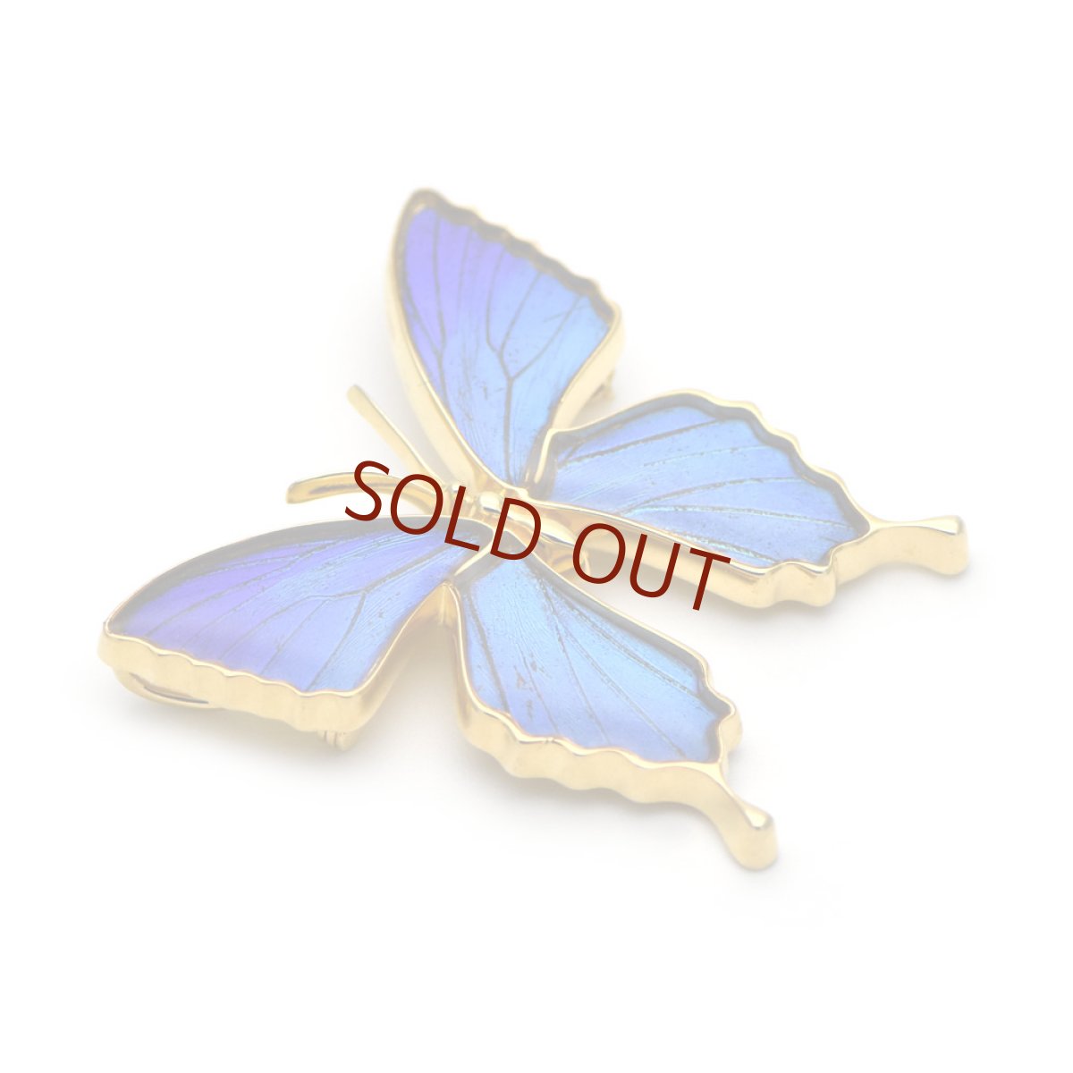 ブルーが美しいブローチ兼ペンダント(ゴールド)