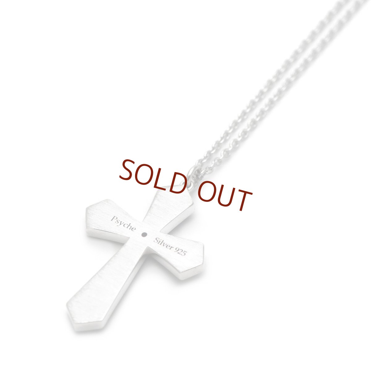 ブルーのグラデーションが神秘的なクロスペンダント070(シルバー)