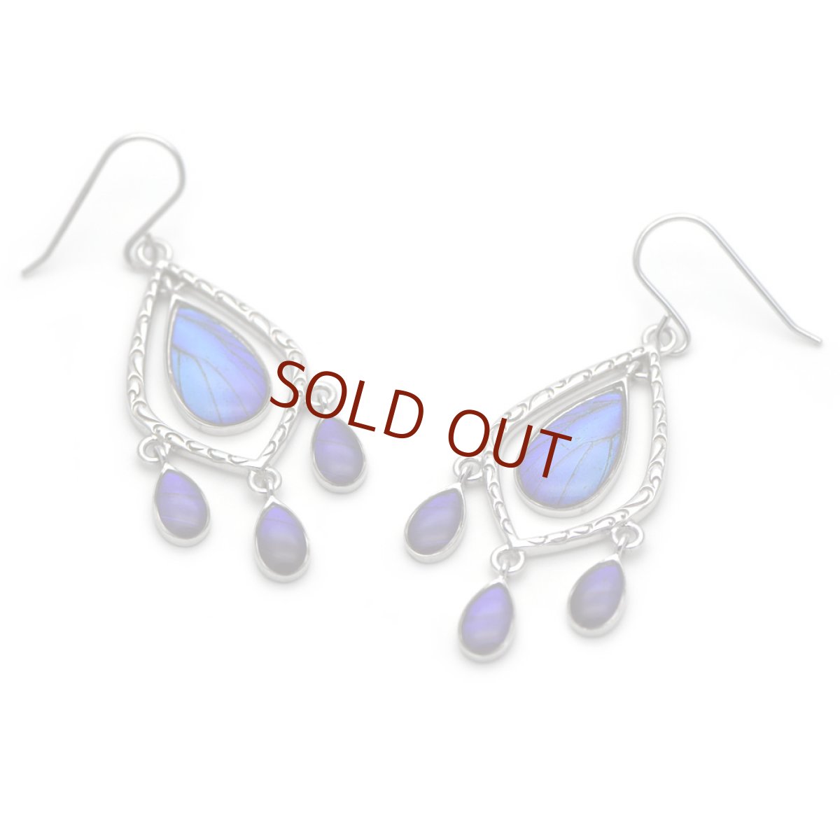 タミラスムラサキシジミ/ケンタウルスムラサキツバメ 蝶の翅 シルバー925 ピアス【Psyche|プシュケ】)