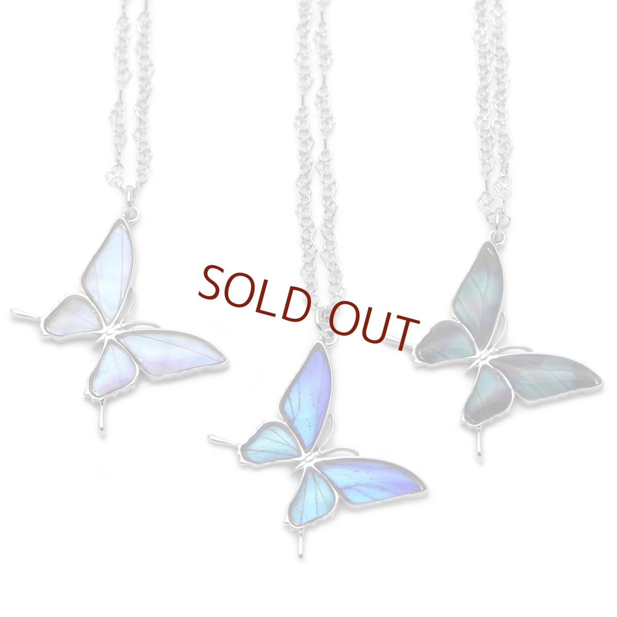 タミラスムラサキシジミ 蝶の翅 ペンダント (シルバー)【Psyche|プシュケ】