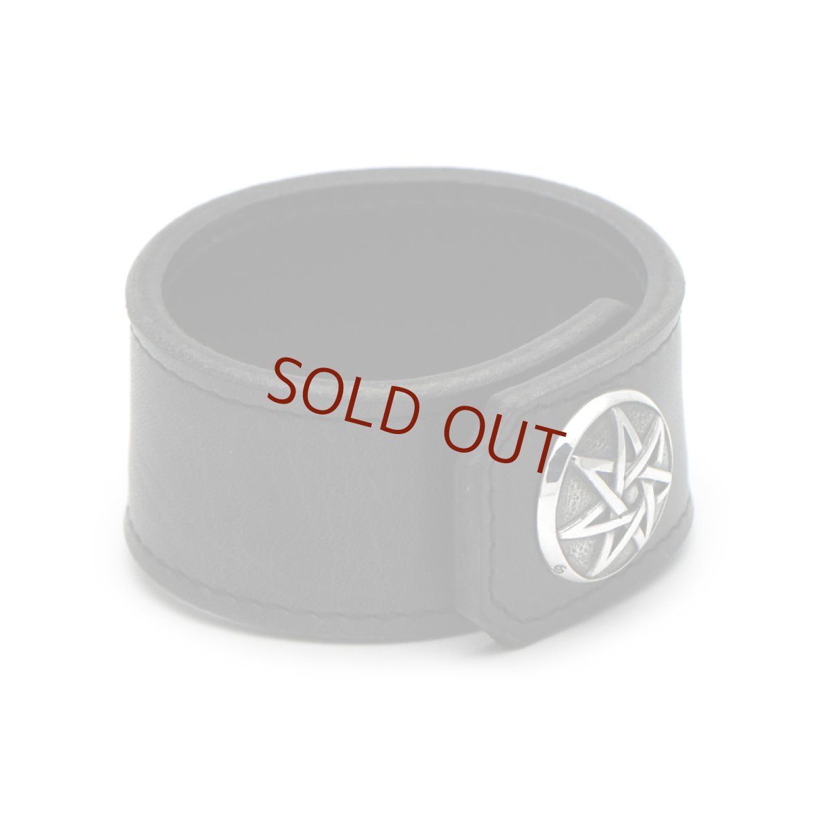 七芒星シルバーコンチョの本革ブレスレット099(ブラック)【cooldust | クールダスト】