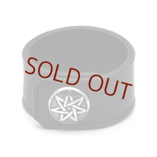 七芒星 シルバーコンチョ レザーブレスレット(バッカス /ブルー