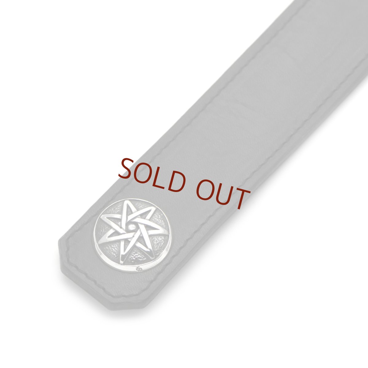 七芒星シルバーコンチョの本革ブレスレット099(ブラック)【cooldust | クールダスト】