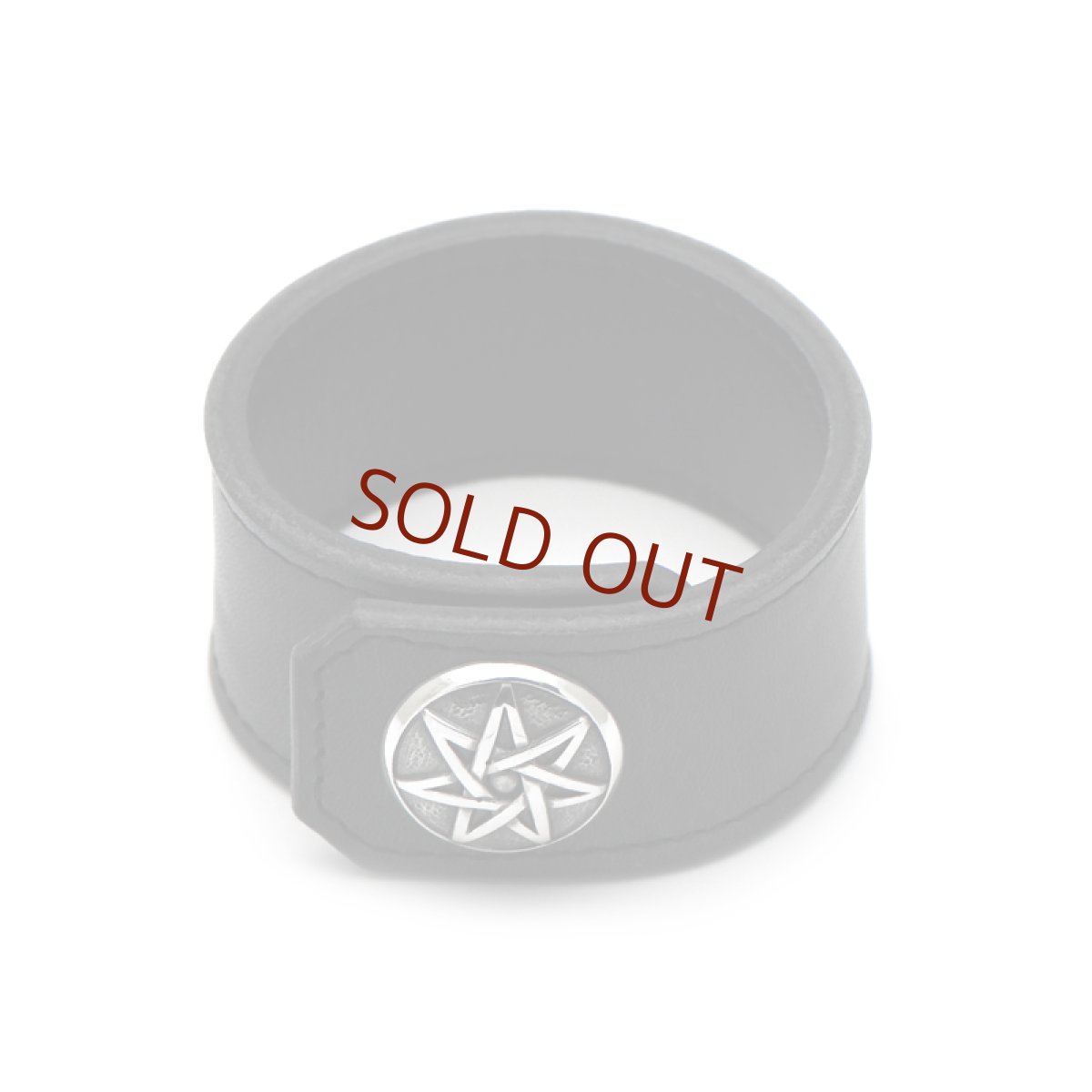 七芒星シルバーコンチョの本革ブレスレット099(ブラック)【cooldust | クールダスト】