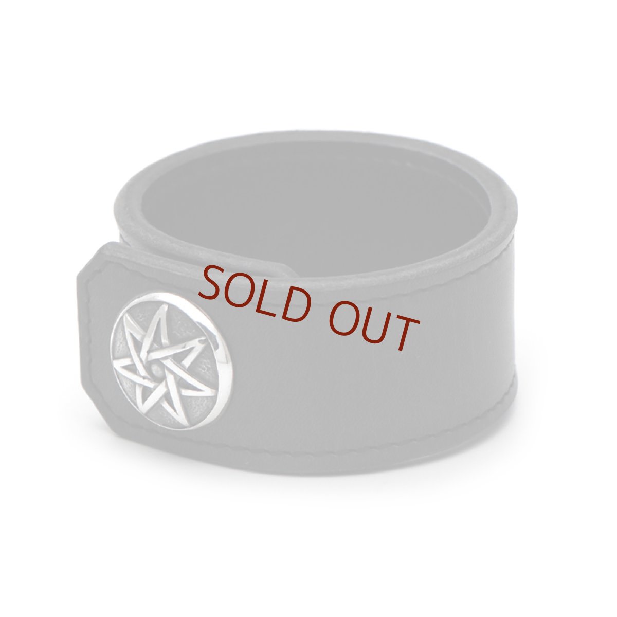 七芒星シルバーコンチョの本革ブレスレット099(ブラック)【cooldust | クールダスト】