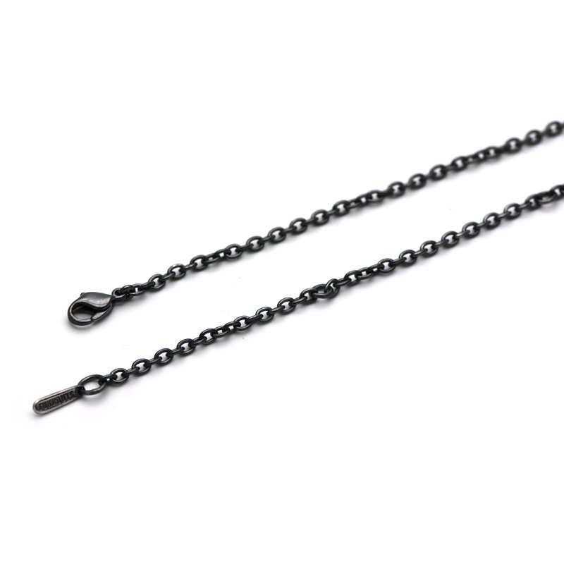 ブランド オリジナル シルバー925 チェーン ネックレス ブラック 45cm