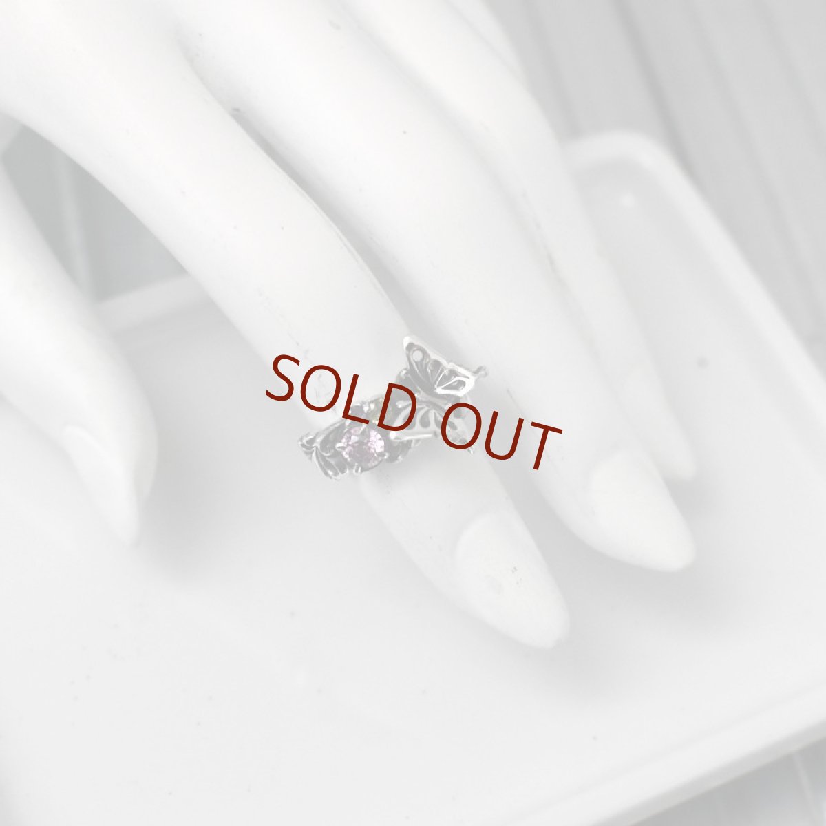 アゲハ蝶と植物モチーフのシルバーリング