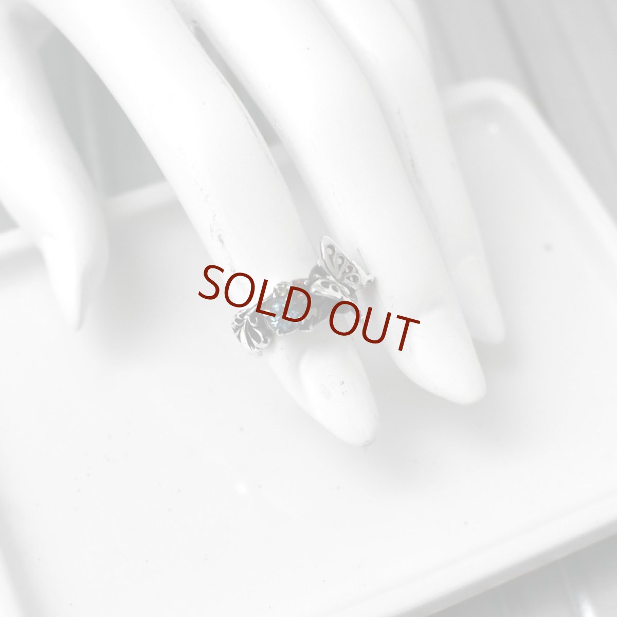 アゲハ蝶と植物モチーフのシルバーリング