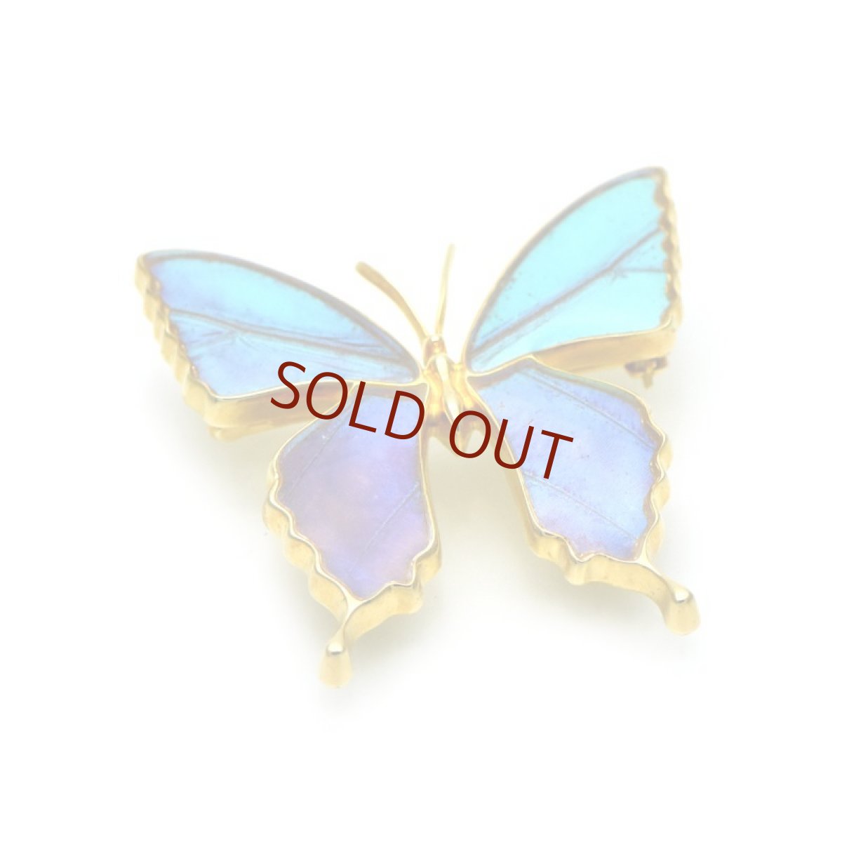 ゼフィリティスモルフォ蝶 ブローチ兼ペンダント(ゴールド)【Psyche|プシュケ】