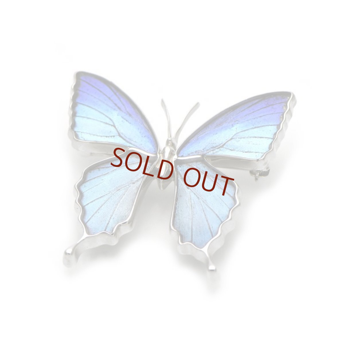 タミラスムラサキシジミ 蝶 ブローチ兼ペンダント(シルバー)【Psyche|プシュケ】