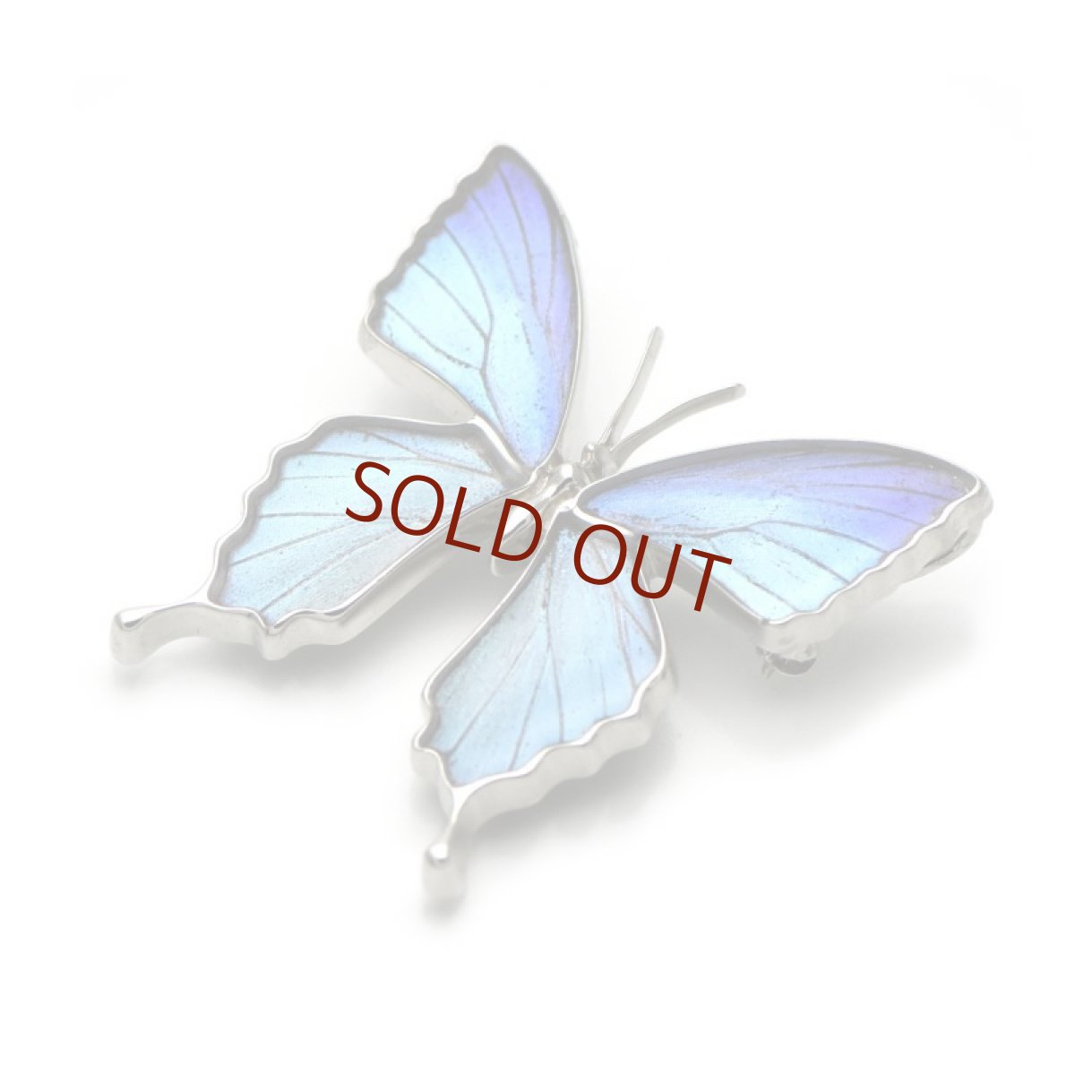 タミラスムラサキシジミ 蝶 ブローチ兼ペンダント(シルバー)【Psyche|プシュケ】