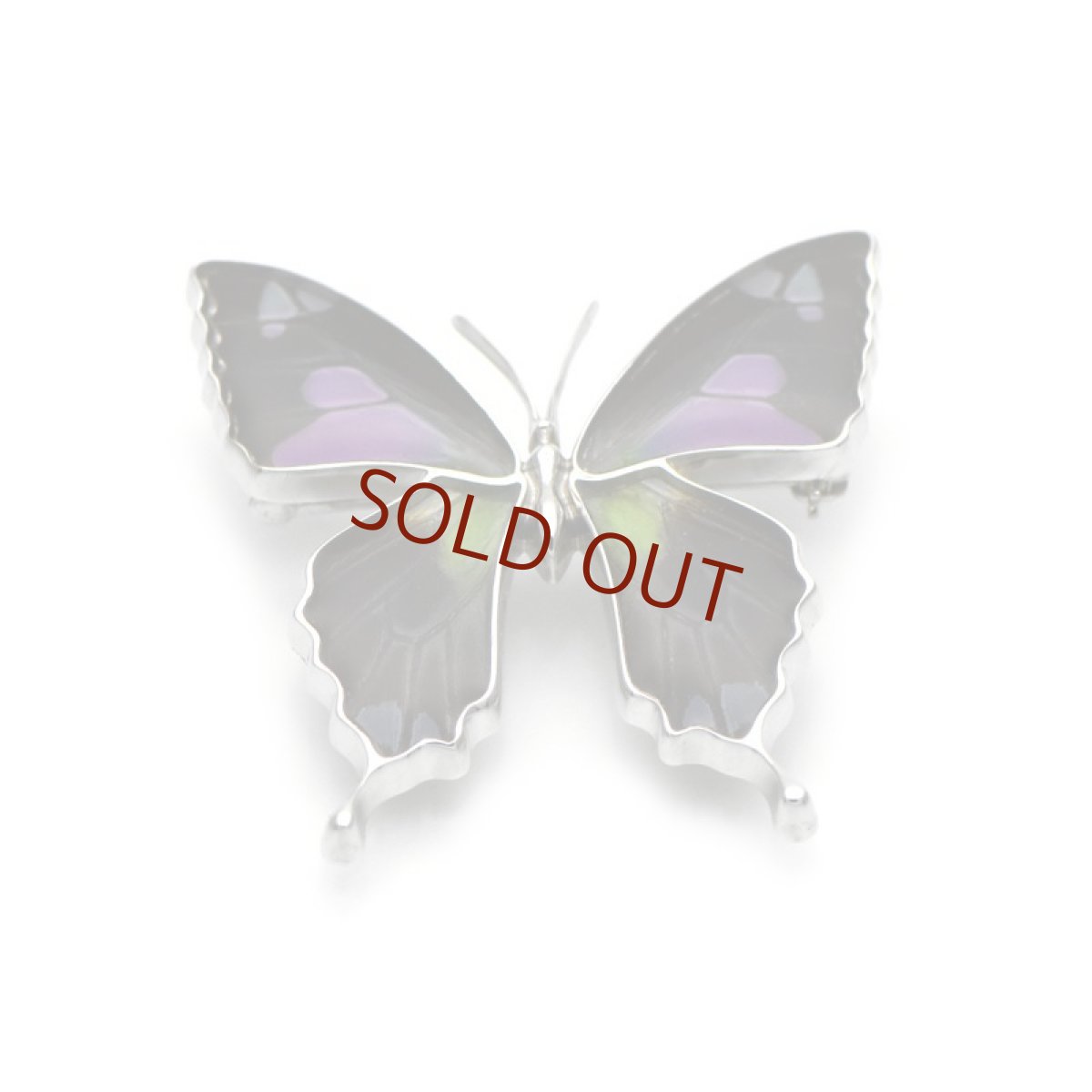 ミイロタイマイ蝶 ブローチ兼ペンダント(シルバー)【Psyche|プシュケ】