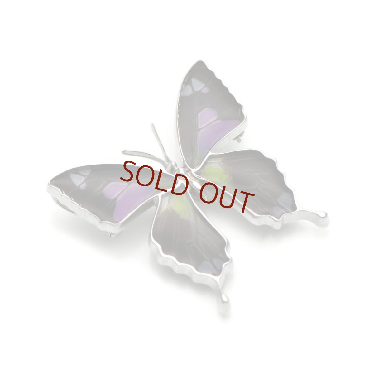 ミイロタイマイ蝶 ブローチ兼ペンダント(シルバー)【Psyche|プシュケ】