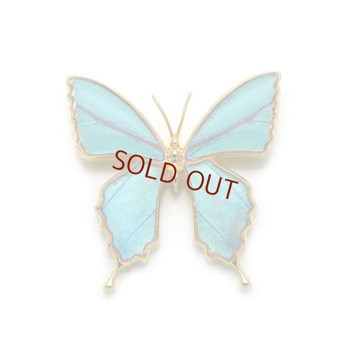 ゼフィリティスモルフォ蝶 ブローチ兼ペンダント(ゴールド)【Psyche|プシュケ】