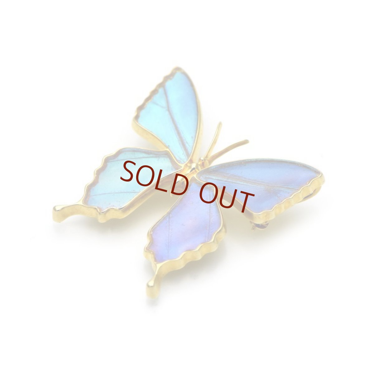 ゼフィリティスモルフォ蝶 ブローチ兼ペンダント(ゴールド)【Psyche|プシュケ】