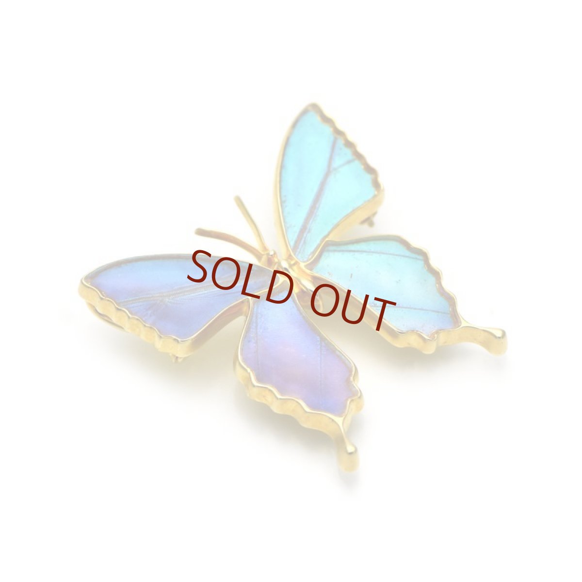 ゼフィリティスモルフォ蝶 ブローチ兼ペンダント(ゴールド)【Psyche|プシュケ】