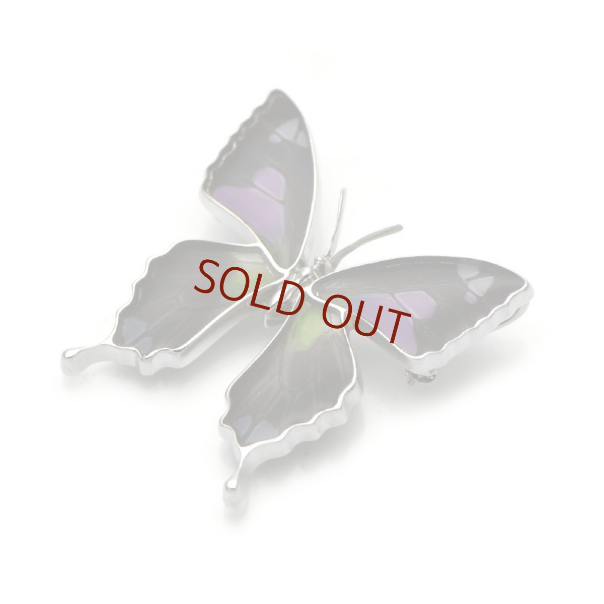 ミイロタイマイ蝶 ブローチ兼ペンダント(シルバー)【Psyche|プシュケ】