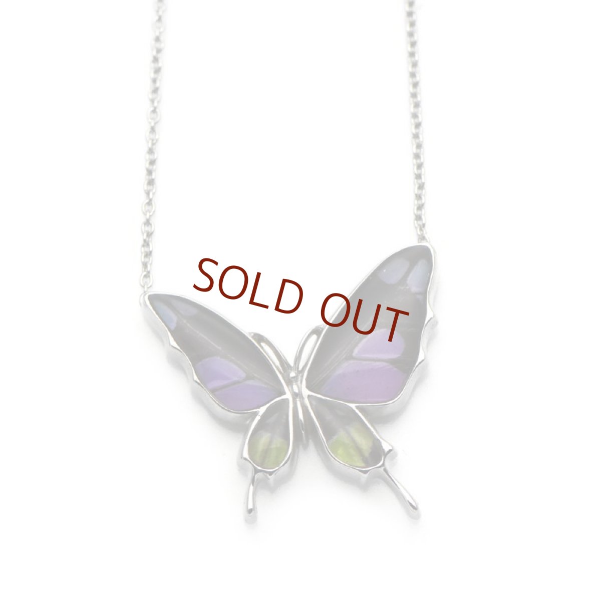 ミイロタイマイ 蝶の翅 両吊りタイプペンダント(シルバー)【Psyche|プシュケ】