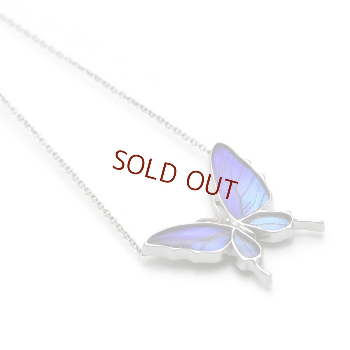 タミラスムラサキシジミ 蝶の翅 両吊りタイプペンダント(シルバー)【Psyche|プシュケ】