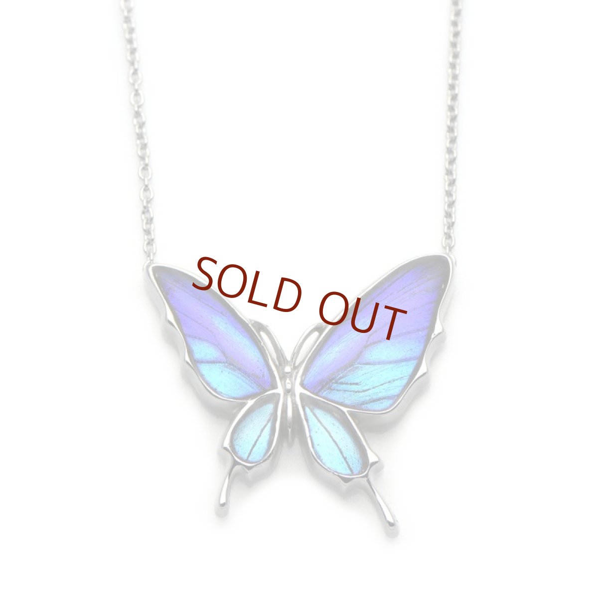 タミラスムラサキシジミ 蝶の翅 両吊りタイプペンダント(シルバー)【Psyche|プシュケ】