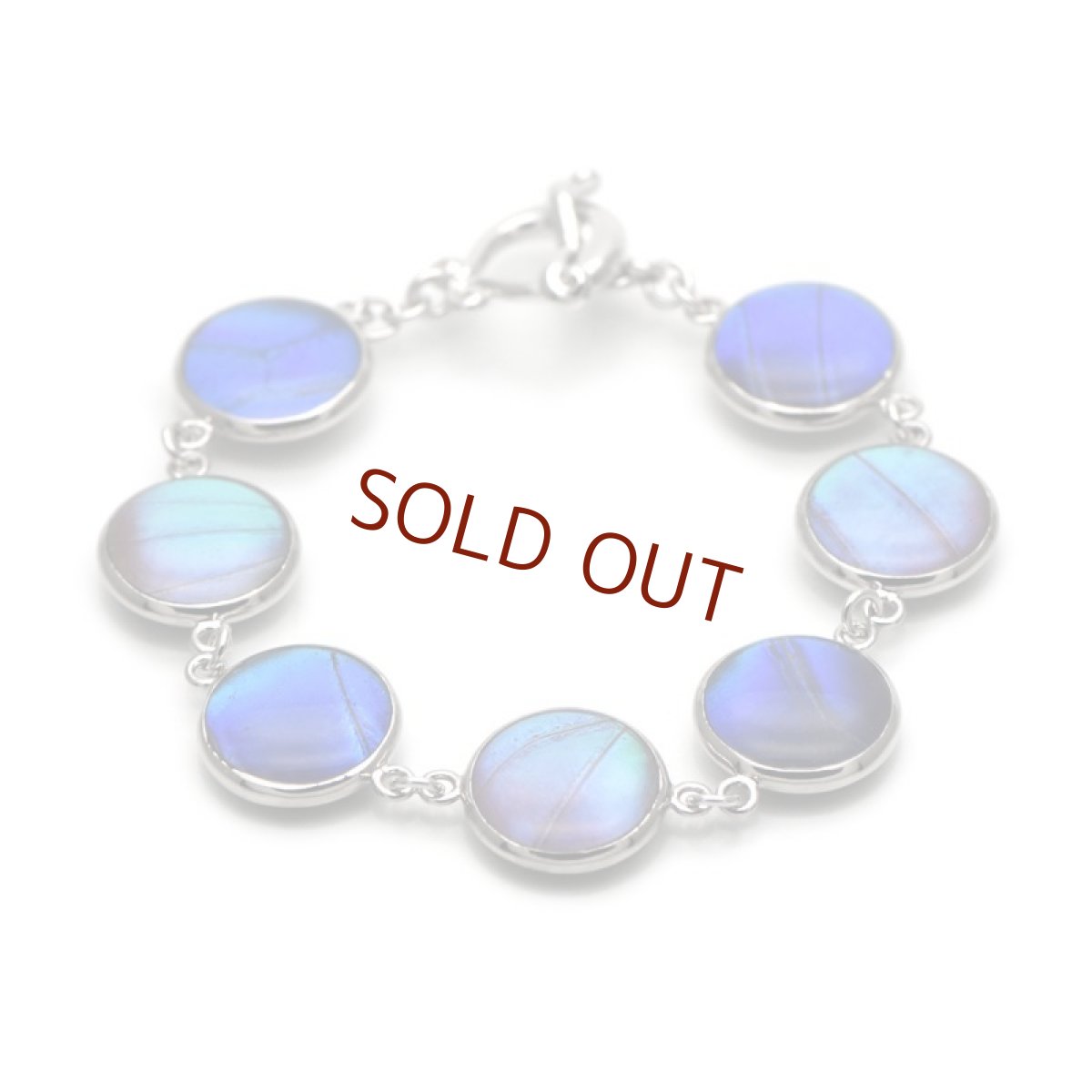 カキカモルフォ / ゼフィリティスモルフォ 蝶の翅 7珠 ブレスレット(シルバー)【Psyche|プシュケ】