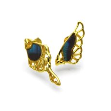 ドクソコパチェルビナ 蝶の翅 アンシンメトリー ピアス(ゴールド)【Psyche|プシュケ】
