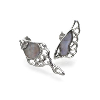 モルフォ 蝶 ピアス silver925 3種のモルフォ蝶 蝶の翅 シルバー925 イヤリング [両耳]【Psyche