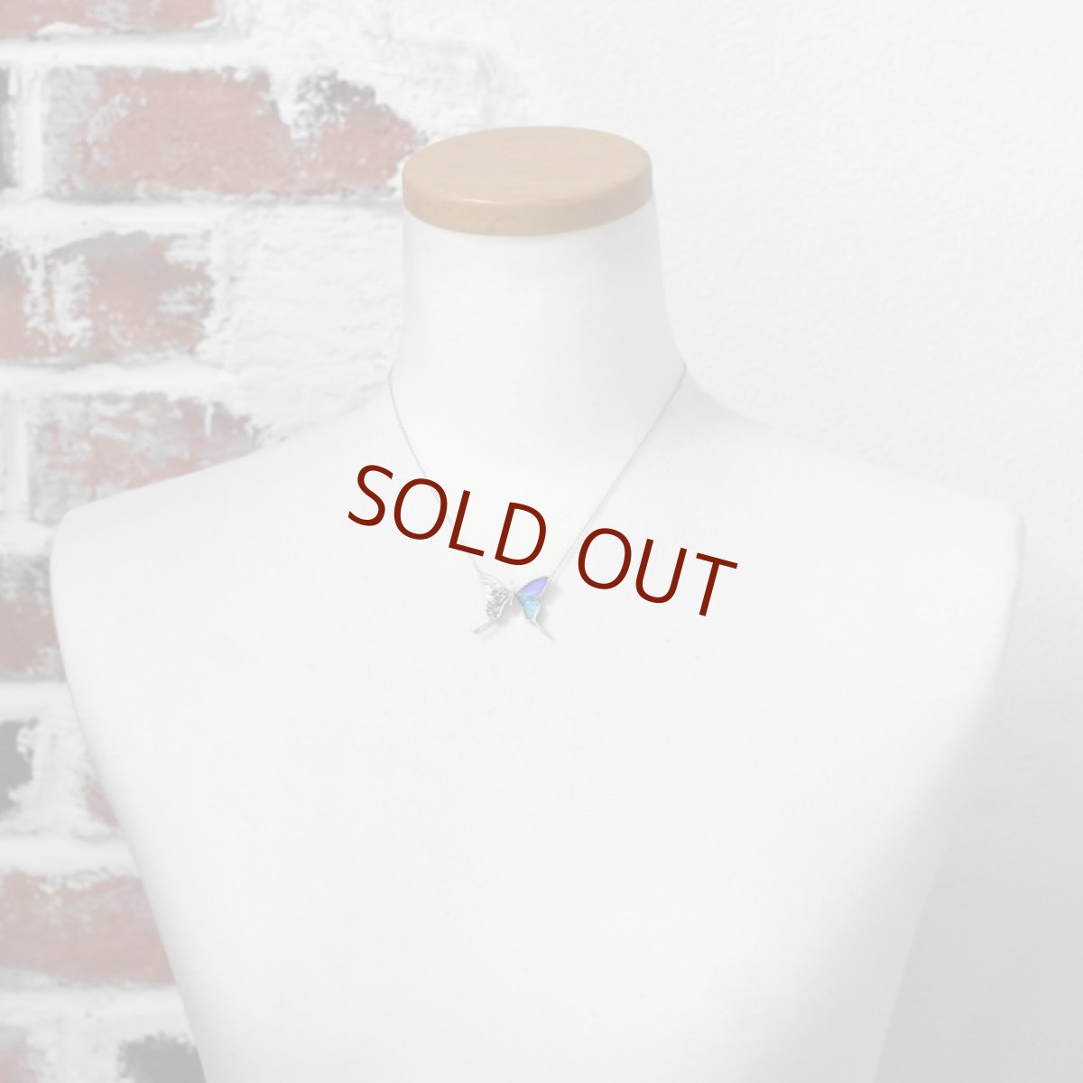 タミラスムラサキシジミ 蝶の翅 透かしの二枚羽デザイン ペンダント(シルバー)【Psyche|プシュケ】