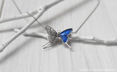 カキカモルフォ 蝶の翅 透かしの二枚羽デザイン ペンダント(シルバー)【Psyche|プシュケ】