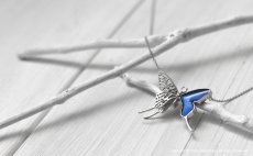 カキカモルフォ 蝶の翅 透かしの二枚羽デザイン ペンダント(シルバー)【Psyche|プシュケ】