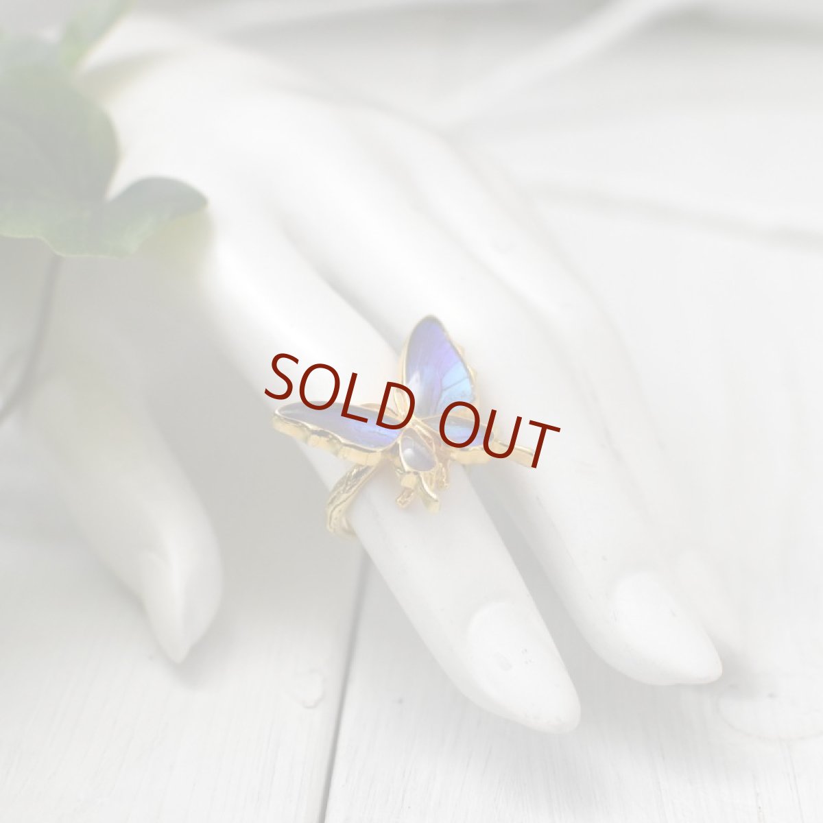 タミラスムラサキシジミ 蝶の翅 リング (ゴールド)【Psyche|プシュケ】