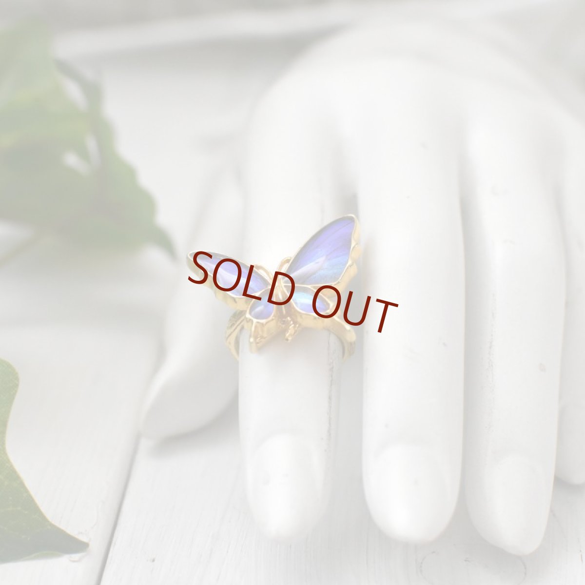 タミラスムラサキシジミ 蝶の翅 リング (ゴールド)【Psyche|プシュケ】