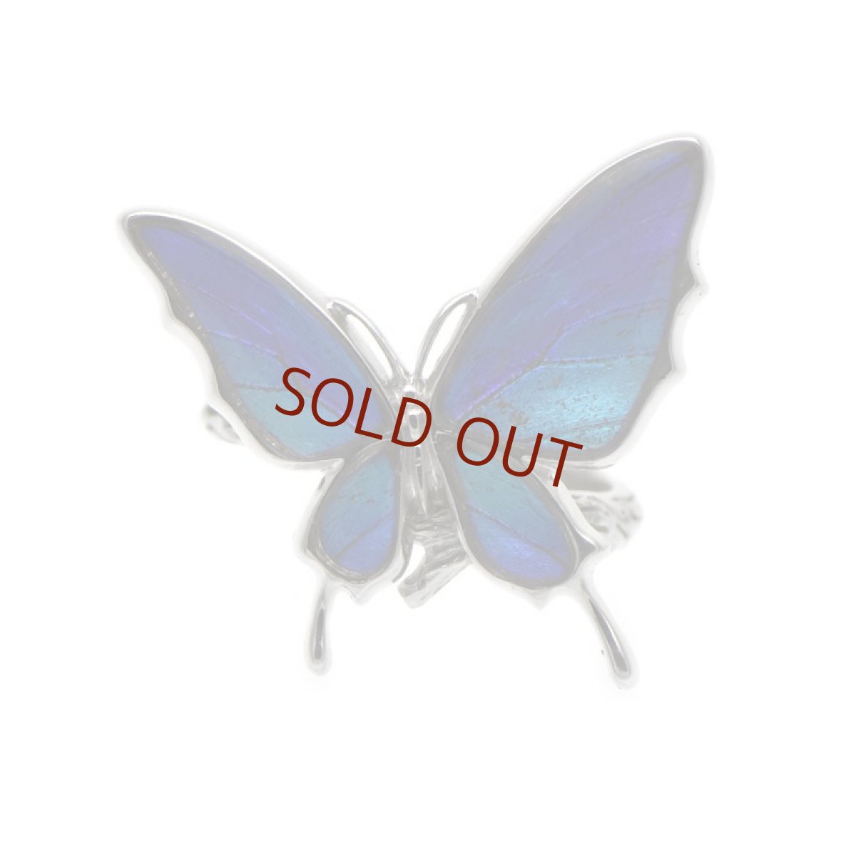 タミラスムラサキシジミ 蝶の翅 リング (シルバー)【Psyche|プシュケ】