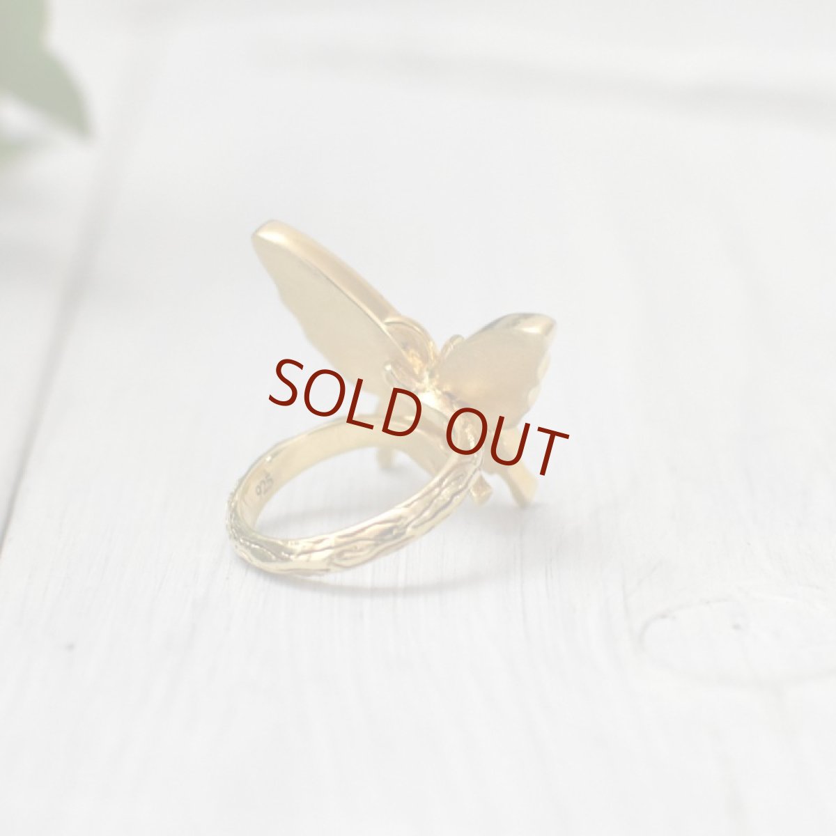 タミラスムラサキシジミ 蝶の翅 リング (ゴールド)【Psyche|プシュケ】