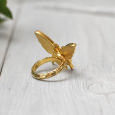 タミラスムラサキシジミ 蝶の翅 リング (ゴールド)【Psyche|プシュケ】