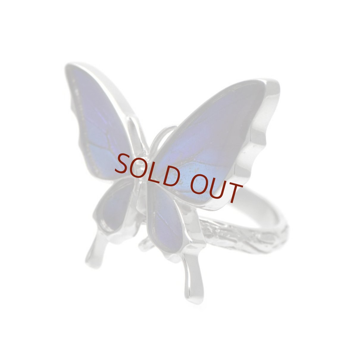 タミラスムラサキシジミ 蝶の翅 リング (シルバー)【Psyche|プシュケ】