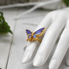 タミラスムラサキシジミ 蝶の翅 リング (ゴールド)【Psyche|プシュケ】