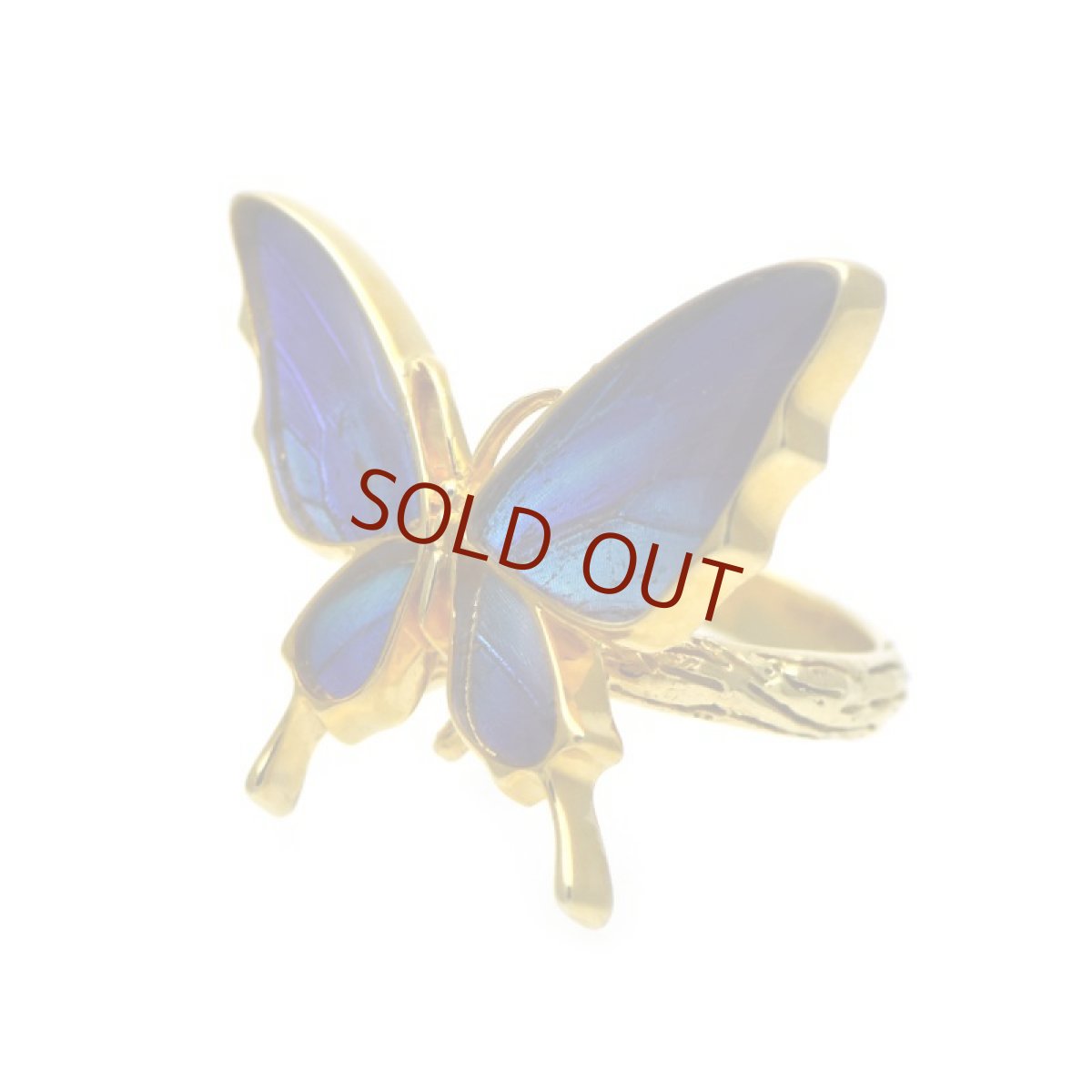 タミラスムラサキシジミ 蝶の翅 リング (ゴールド)【Psyche|プシュケ】