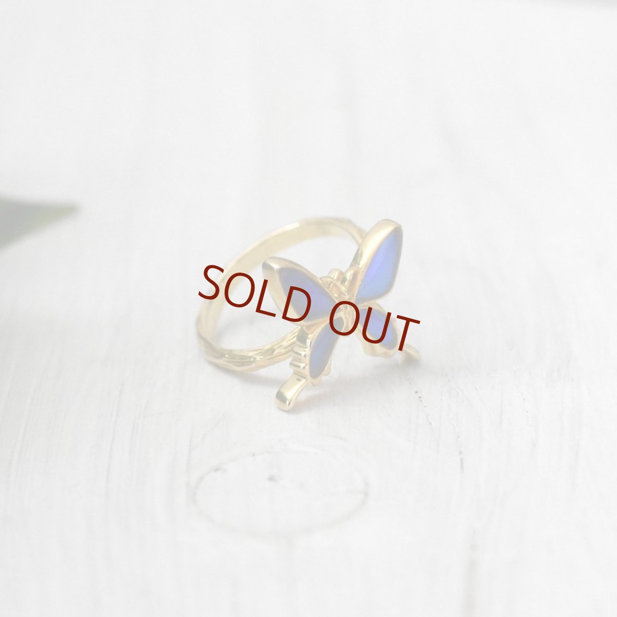 カキカモルフォ 蝶の翅 リング (ゴールド)【Psyche|プシュケ】