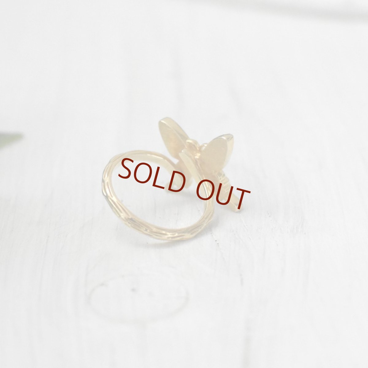カキカモルフォ 蝶の翅 リング (ゴールド)【Psyche|プシュケ】