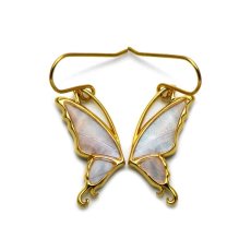 スルコウスキーモルフォ 蝶の翅 片耳 ピアス (ゴールド) [両耳]【Psyche|プシュケ】