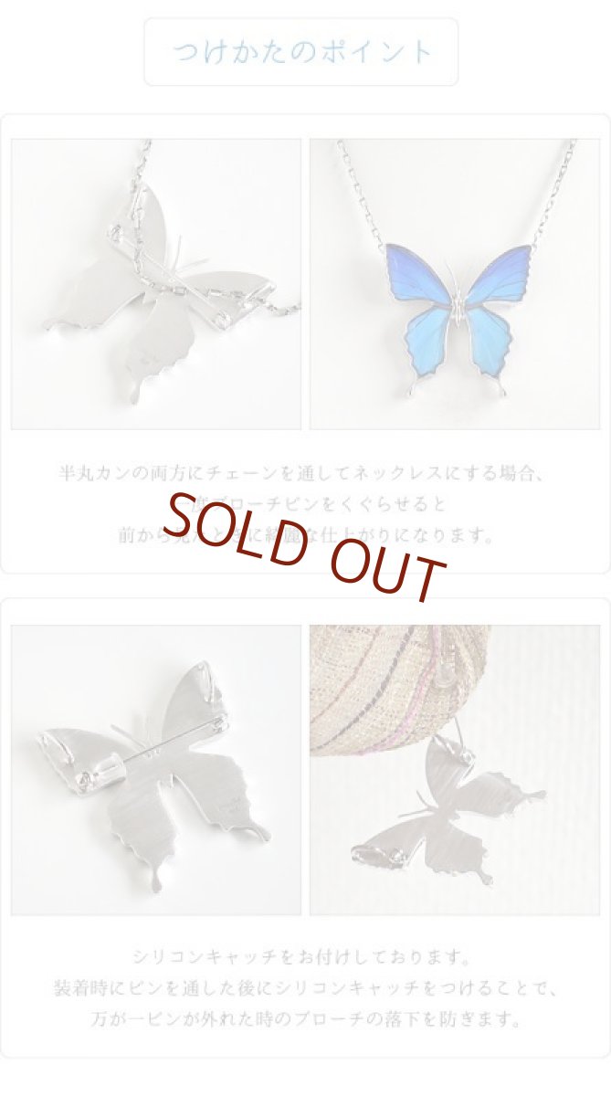 カキカモルフォ 蝶 ブローチ兼ペンダント(ゴールド)【Psyche|プシュケ】