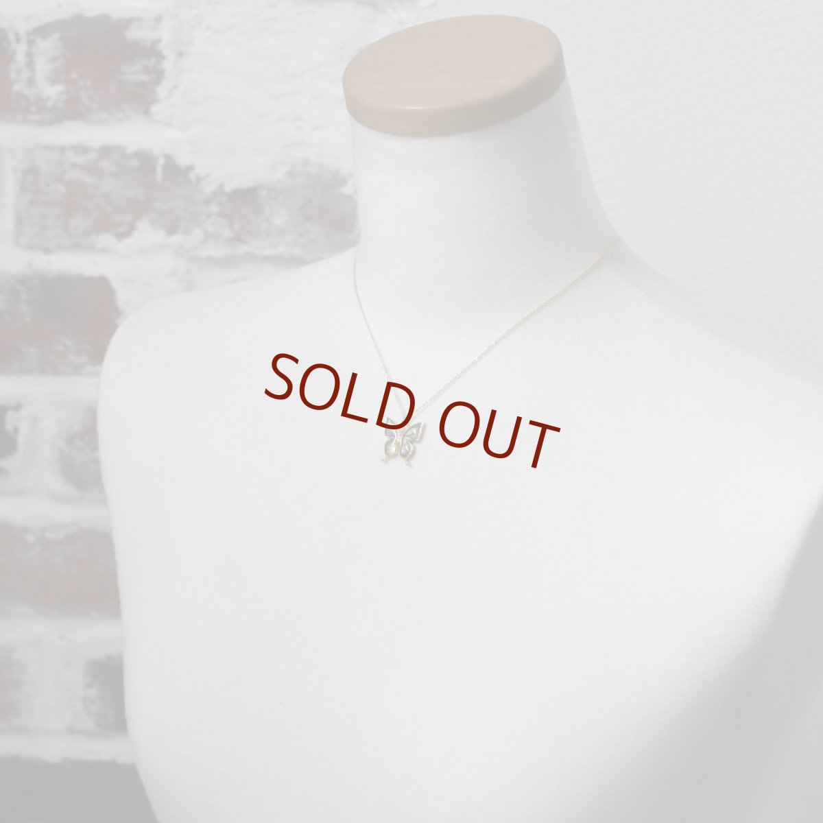 ミドリシジミ 蝶の翅 ペンダント (ゴールド)【Psyche|プシュケ】